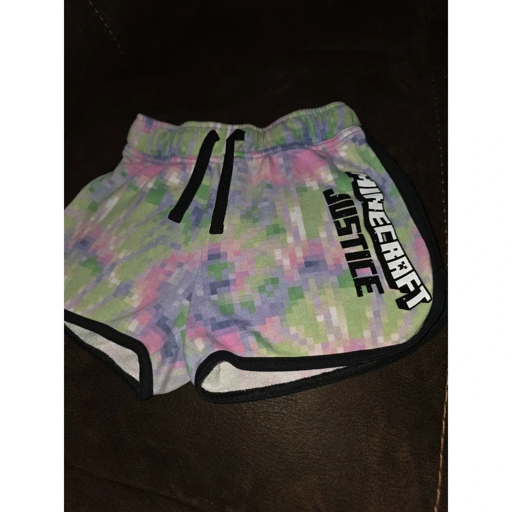 Justice Minecraft outfit top and shorts tie dye set size 7 8